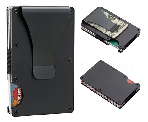RFID Wallet Brushed Metal Black