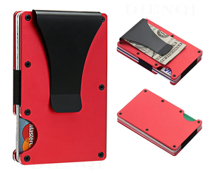 RFID Wallet Brushed Metal Red