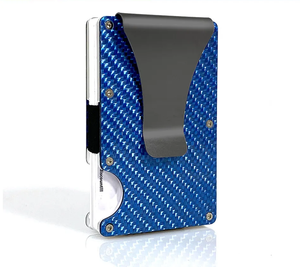 RFID Wallet Carbon Fiber Blue