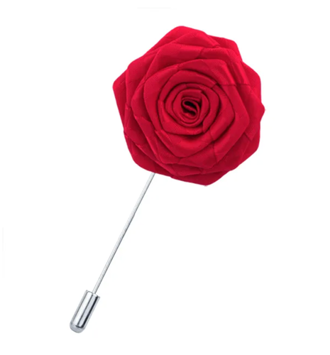 Rolled Red Lapel Flower