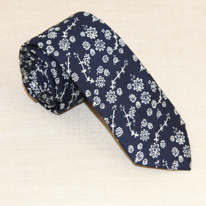 Dark Blue Floral Tie