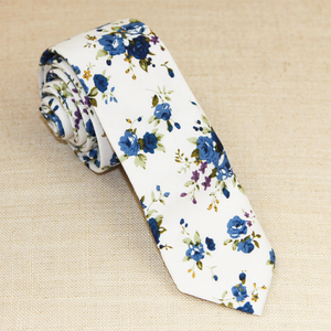White Floral Tie